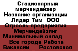 Стационарный мерчендайзер › Название организации ­ Лидер Тим, ООО › Отрасль предприятия ­ Мерчендайзинг › Минимальный оклад ­ 1 - Все города Работа » Вакансии   . Ростовская обл.,Донецк г.